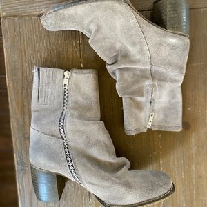Jeffrey Campbell ruched suede ankle booties-New!